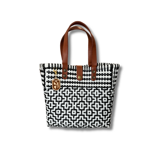 Leather Handle Tote Bag