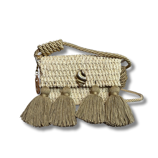 Carriel 4 Tassel Palm Bag Handwoven